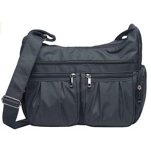 Waterproof Nylon Crossbody Bag RFID Multi-Pocket